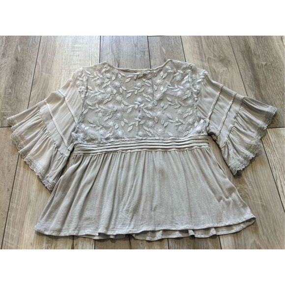 POL gray, shabby chic blouse, size S - Picture 8 of 11